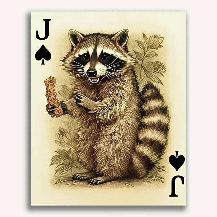 Jack of Spades- Playful Raccoon