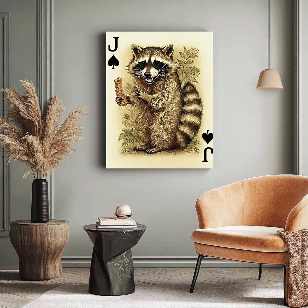 Jack of Spades- Playful Raccoon