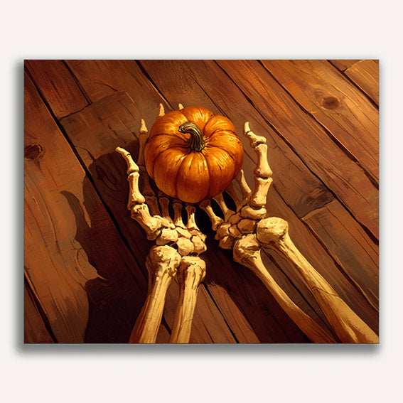 hand holding the pumpkin - ColourCrash