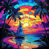 Abstract Colorful Landscape Paint by Numbers #13