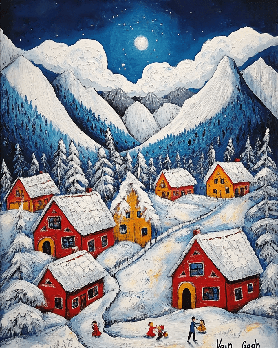 Weihnachtsberg-Schneelandschaft Nr. 10