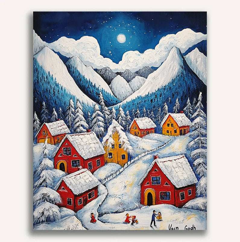 Weihnachtsberg-Schneelandschaft Nr. 10
