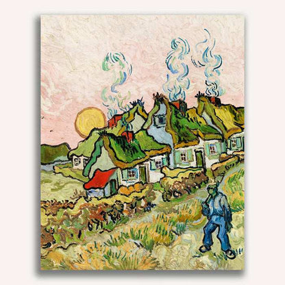 Houses and Figure by Vincent Van Gogh - ColourCrash