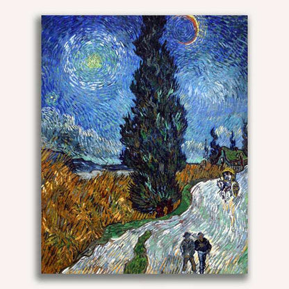 Road with Cypress and Star by Vincent Van Gogh - ColourCrash