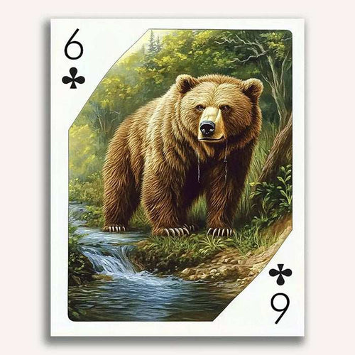 6 of Clubs - Mighty Grizzly Bear