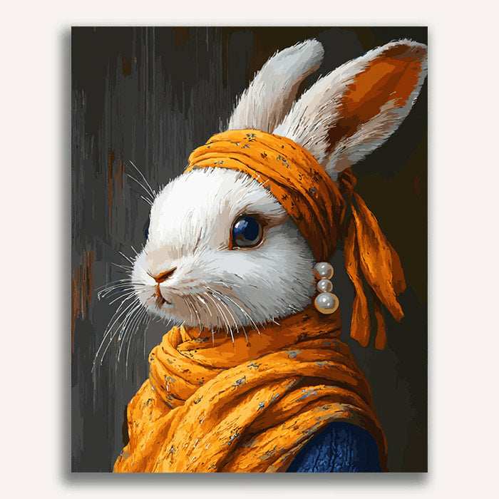 Ms. Rabbit with a pearl earring - ColourCrash