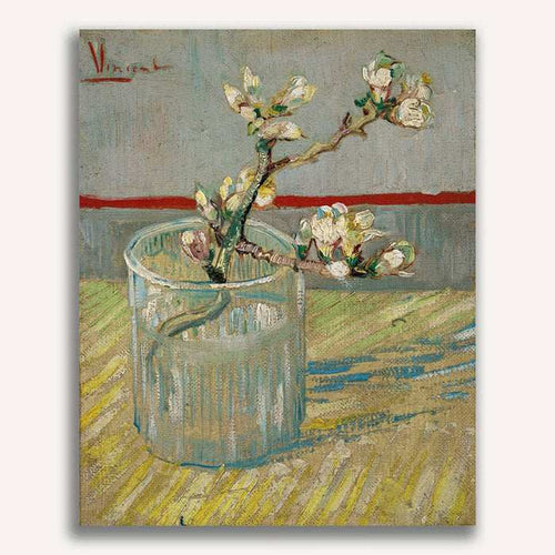 Sprig of Flowering Almond in a Glass by Vincent Van Gogh - ColourCrash