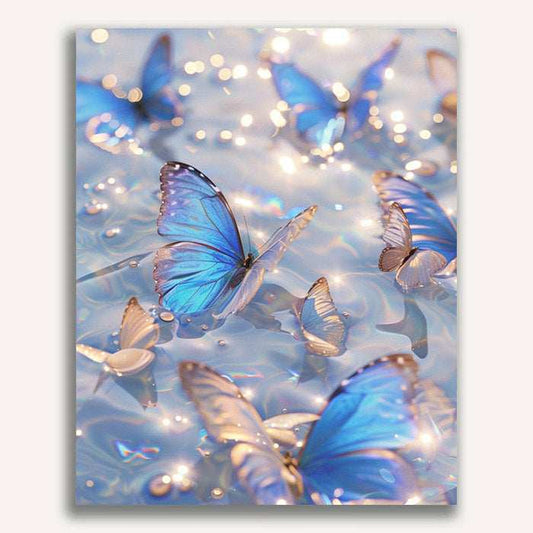 Butterfly swimming in water