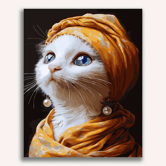 Cat with a pearl earring - ColourCrash