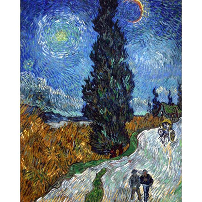 Road with Cypress and Star by Vincent Van Gogh - ColourCrash