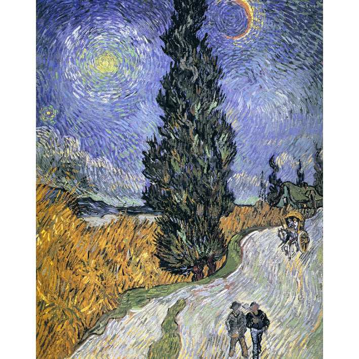 Road with Cypress and Star by Vincent Van Gogh - ColourCrash