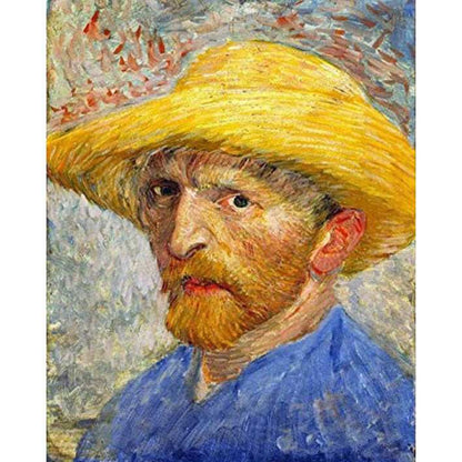 Portrait with Straw Hat by Vincent Van Gogh - ColourCrash