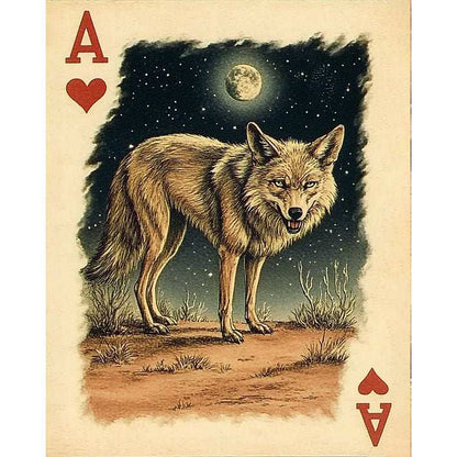 Ace of Hearts - Gray Wolf