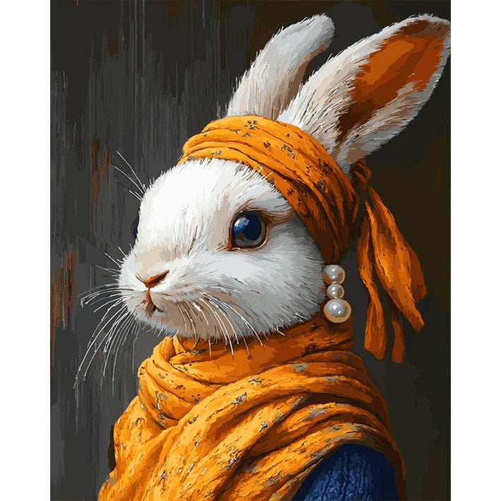 Ms. Rabbit with a pearl earring - ColourCrash