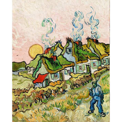 Houses and Figure by Vincent Van Gogh - ColourCrash