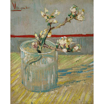 Sprig of Flowering Almond in a Glass by Vincent Van Gogh - ColourCrash