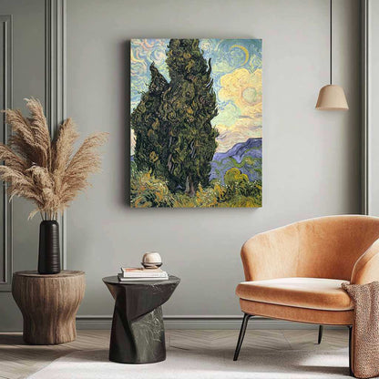 Cypresses by Vincent Van Gogh - ColourCrash