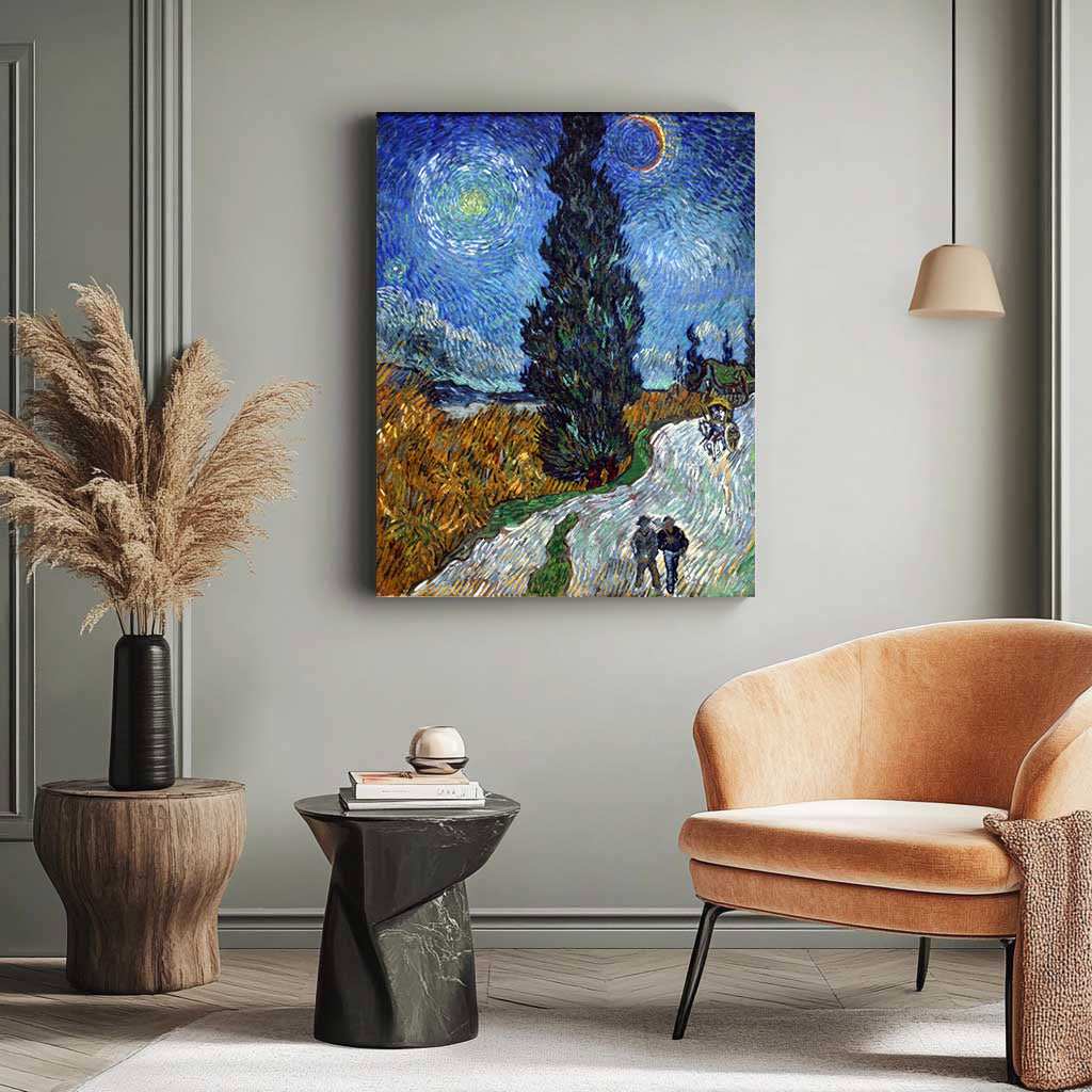 Road with Cypress and Star by Vincent Van Gogh - ColourCrash