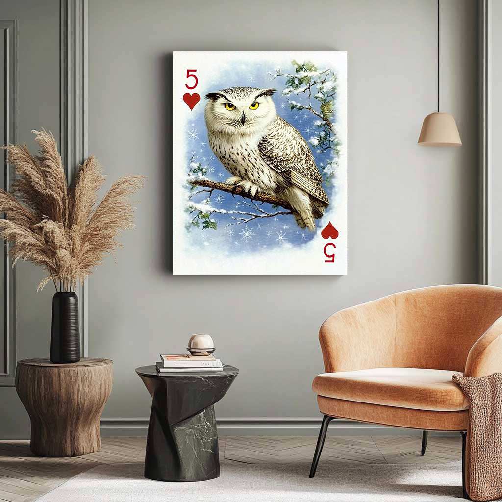 5 of Hearts - Snowy Owl