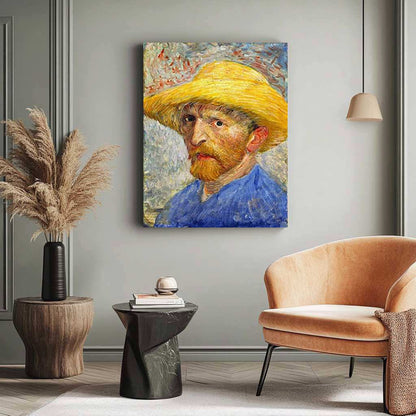 Portrait with Straw Hat by Vincent Van Gogh - ColourCrash