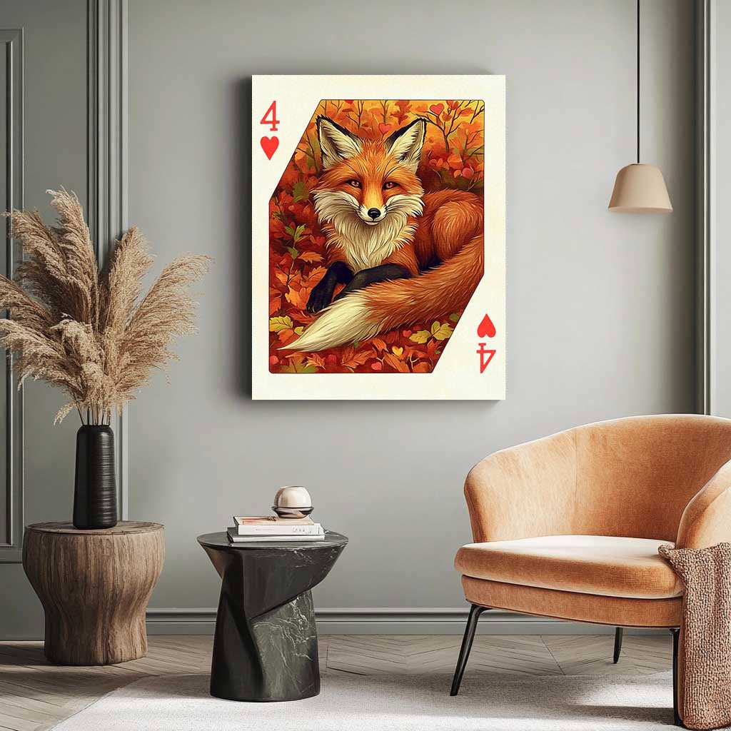 4 of Hearts - Red Fox