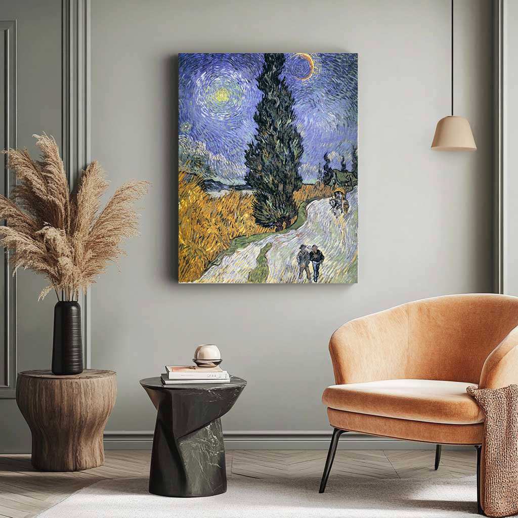 Road with Cypress and Star by Vincent Van Gogh - ColourCrash