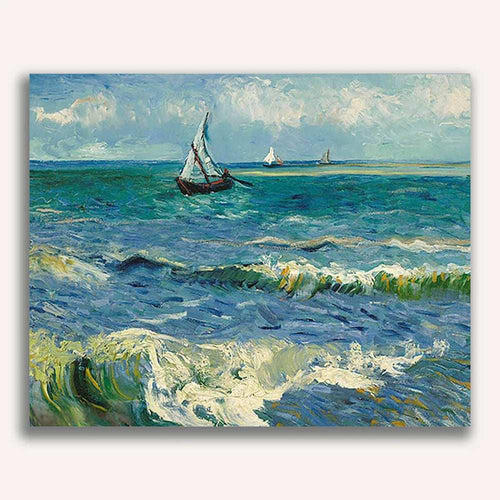 The Sea at Les Saintes - Vincent Van Gogh - Paint by Numbers - ColourCrash