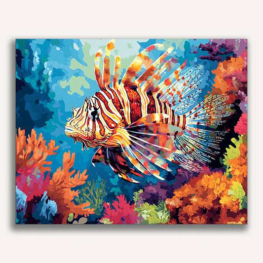 Lionfish and Coral - ColourCrash