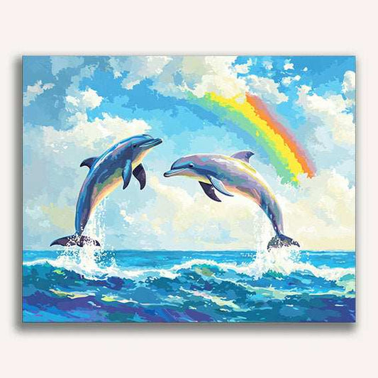 Dolphins Under a Rainbow - ColourCrash