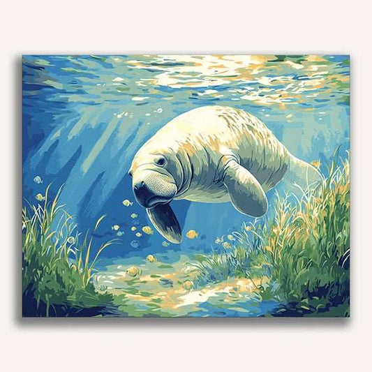 Manatee in Shallow Waters - ColourCrash