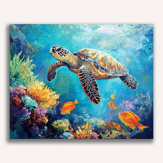 Sea Turtle and Coral Garden - ColourCrash