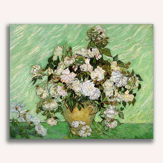 Vase with Pink Roses by Vincent Van Gogh - ColourCrash