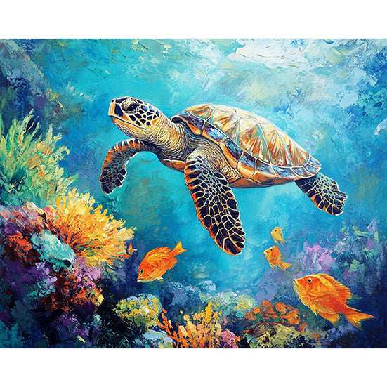 Sea Turtle and Coral Garden - ColourCrash