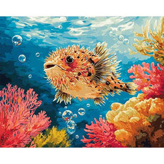 Pufferfish in a Coral Reef - ColourCrash