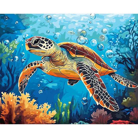 Sea Turtle and Coral Garden - ColourCrash