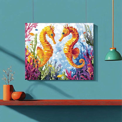 Seahorses in a Seaweed Garden - ColourCrash