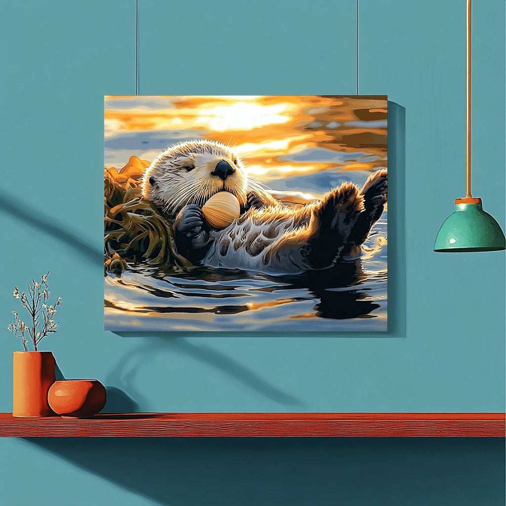 Sea Otter Floating on Its Back - ColourCrash