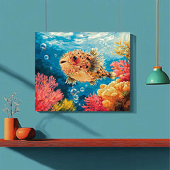 Pufferfish in a Coral Reef - ColourCrash