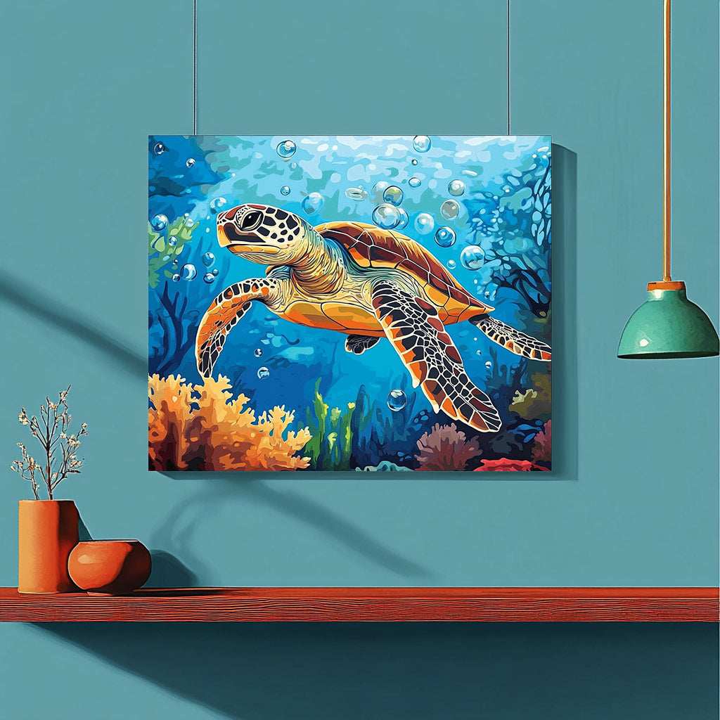 Sea Turtle and Coral Garden - ColourCrash