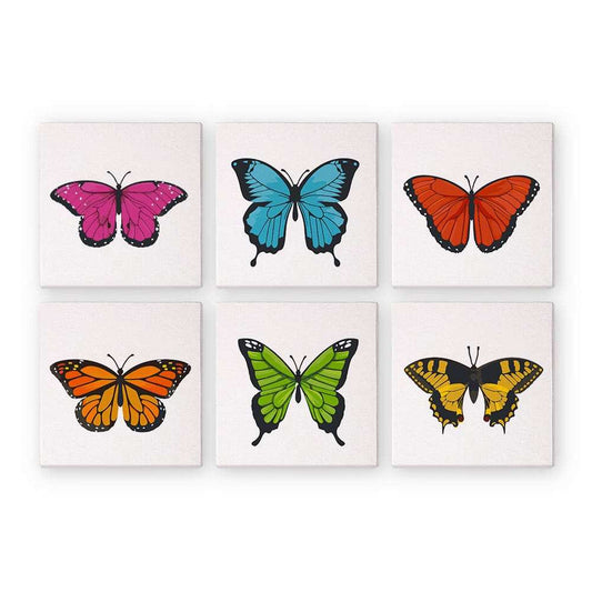 'Butterfly' - 6-in-1 Set (6"x6" / 15x15cm)- Mini Paint by Numbers Series #03 - ColourCrash