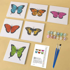'Butterfly' - 6-in-1 Set (6"x6" / 15x15cm)- Mini Paint by Numbers Series #03 - ColourCrash