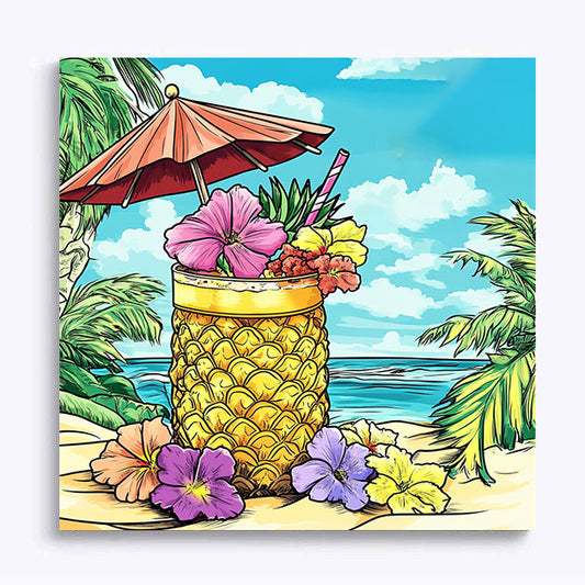 Pineapple Drink Beach Ocean