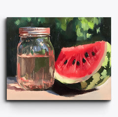Summer Watermelon Glass Jar
