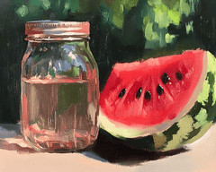 Summer Watermelon Glass Jar