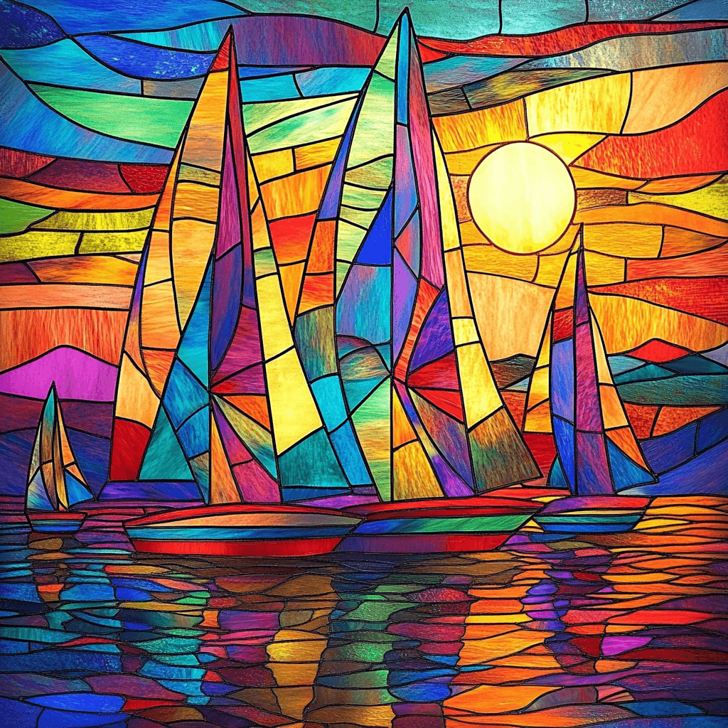 Abstract Colorful Landscape Paint by Numbers #31