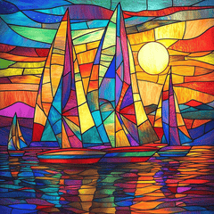 Abstract Colorful Landscape Paint by Numbers #31