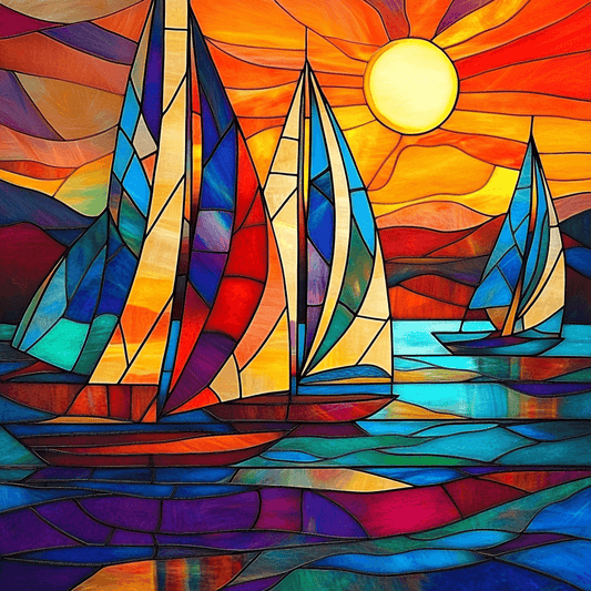 Abstract Colorful Landscape Paint by Numbers #32
