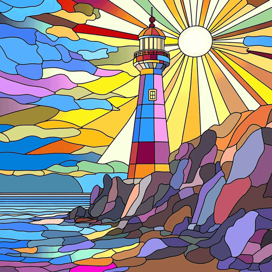 Abstract Colorful Landscape Paint by Numbers #30