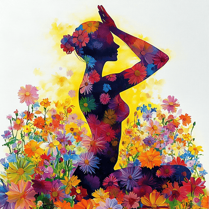 Yoga Flower Woman Paint by Numbers #15