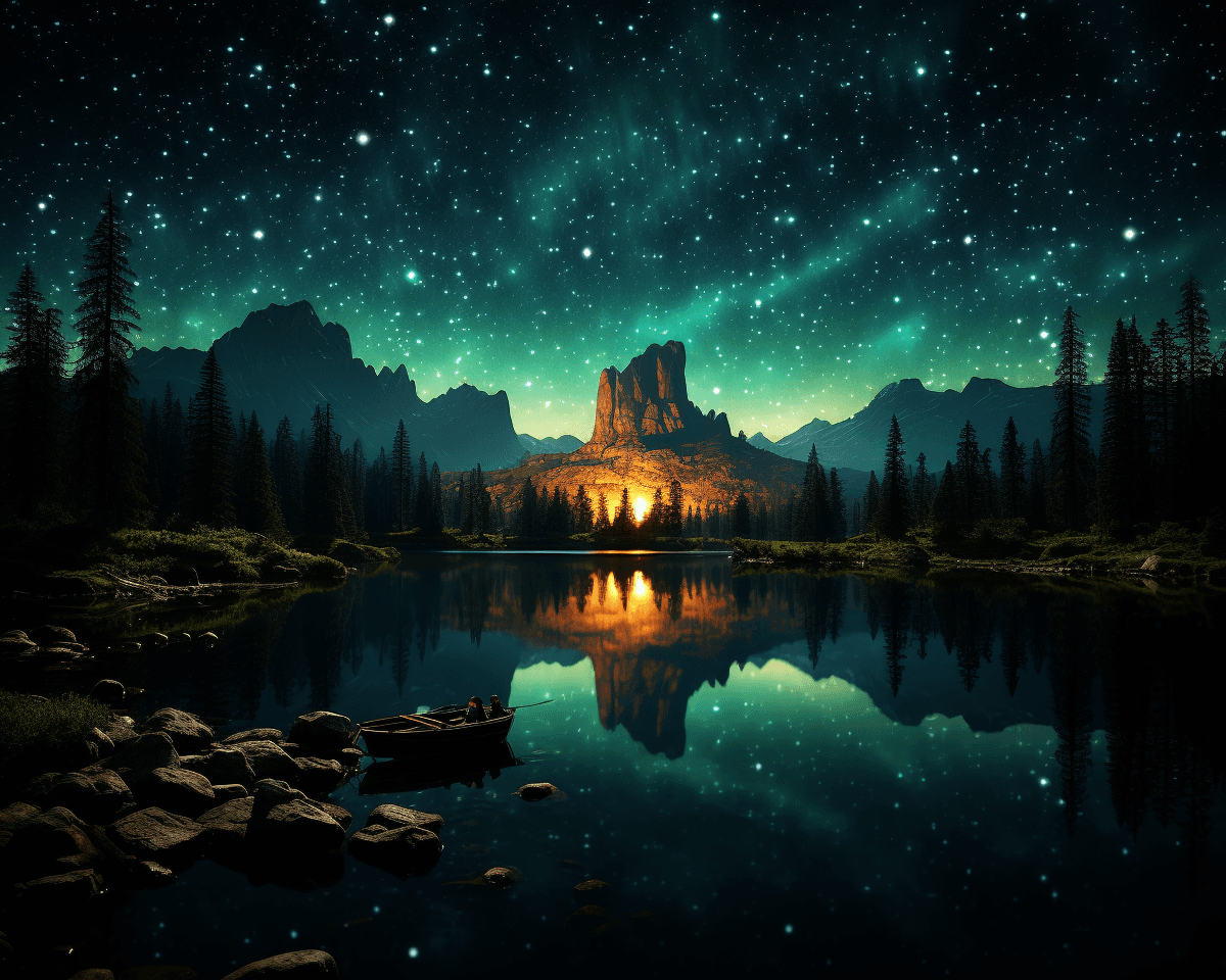 Yosemite Rowboat Nightscape - ColourCrash